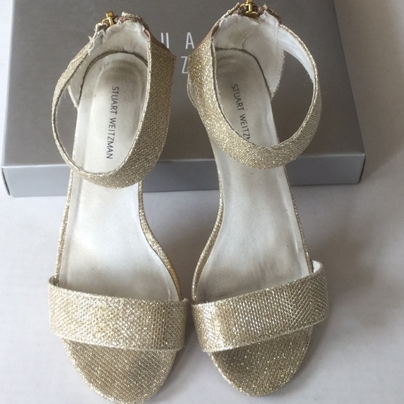Stuart Weitzman Other - Sparkly Gold Stuart Weitzman Girls Heels